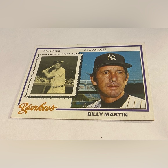 Billy Martin 1978 Topps Baseball Card # 721 As Manager Vintage Collectible - Picture 2 of 3